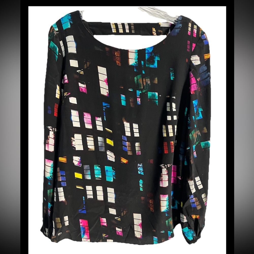 Women’s Amanda Uprichard 100% Silk Beautiful Popover Blouse Sz S Love The Back